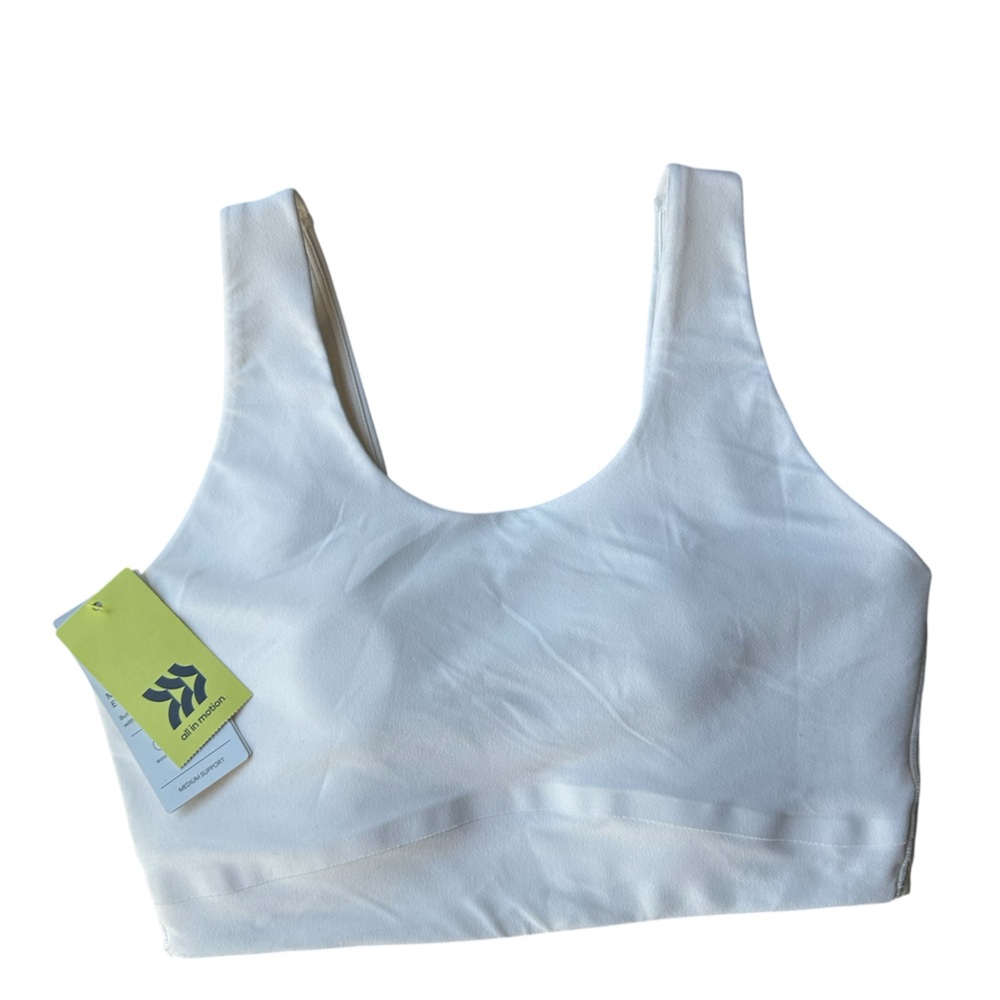 All in Motion Medium Support White Sports Bra Large
